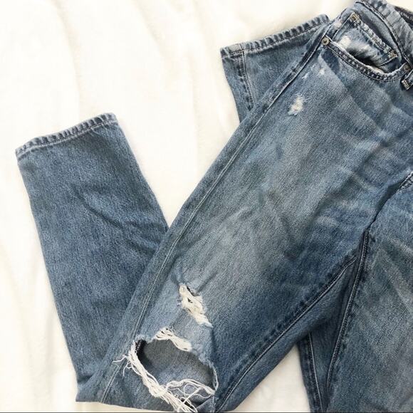Lucky Brand Sienna Slim Boyfriend ripped Jeans 00 24 distressed denim - Picture 3 of 9